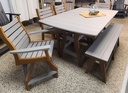 Set * 44"x72" Counter Height Harbor Table w Chairs & Bench * Natural Finish