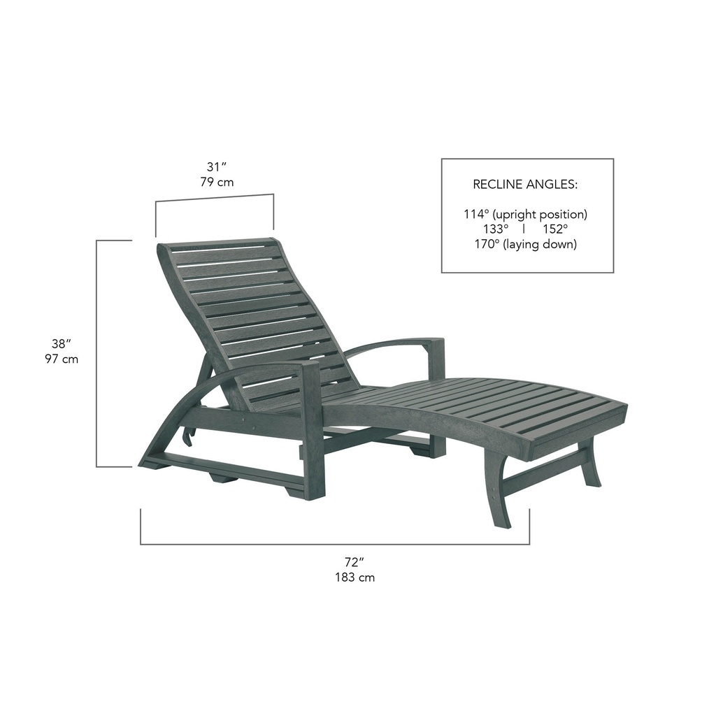 Chaise Lounge w/Hidden Wheels, St. Tropez Collection