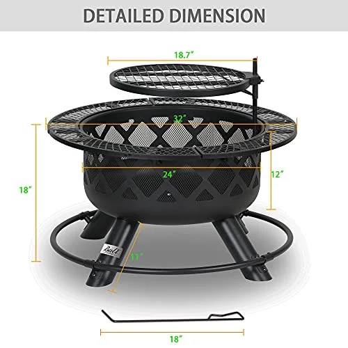  24” Fire Pit with Regular Grill