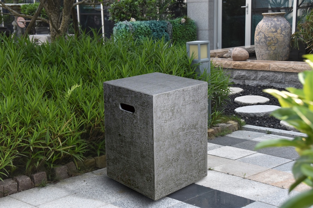 Elementi-Square Tank Cover, Textured Light Grey
