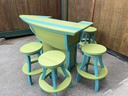 Anchor Boat Bar Set w/4 Swivel Bar Stools, Lime & Aruba