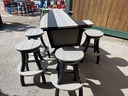 Anchor Boat Bar Set w/4 Swivel Bar Stools, Premium Driftwood Grey & Black