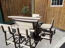 Anchor Boat Bar Set w/4 Saddle Back Bar Stools, Premium Birchwood & Brazilian Walnut