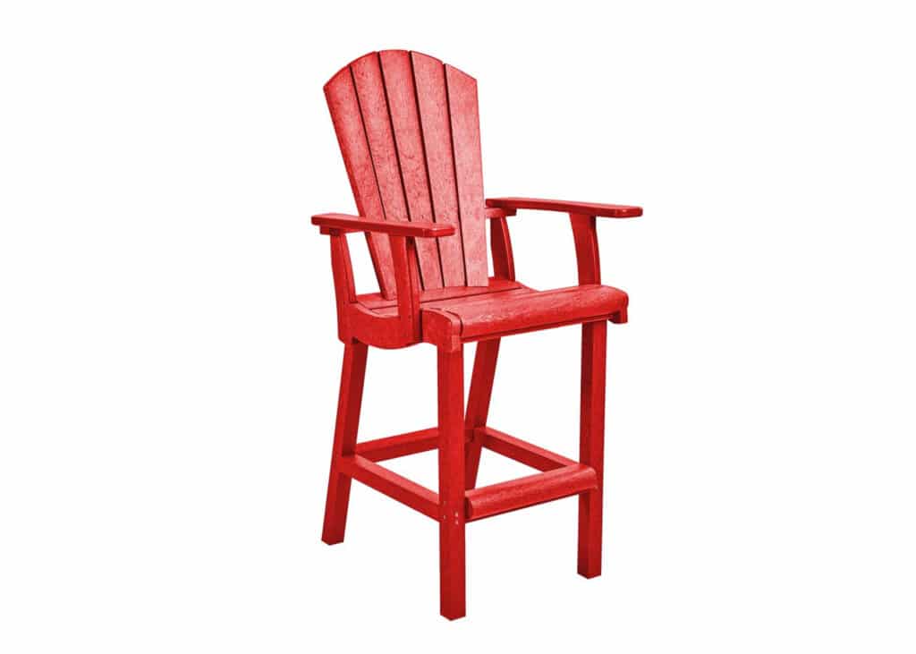Hot Buy * 40" Round Pub Table w/ 4 Classic Arm Chairs, Red