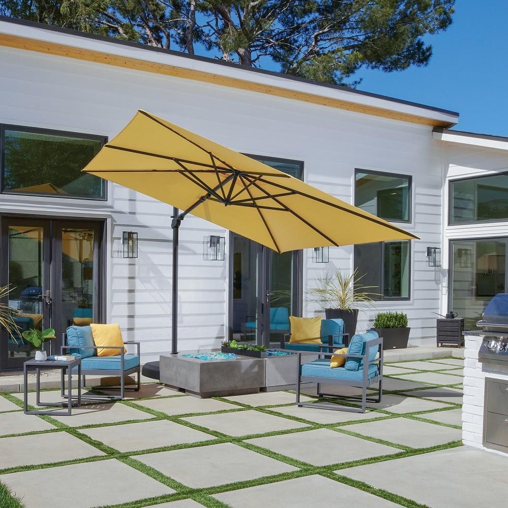 Treasure Garden 10' Square Cantilever Umbrella + Base