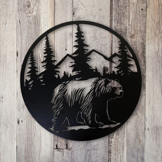 GWACT99229 * Bear Metal Wall Art