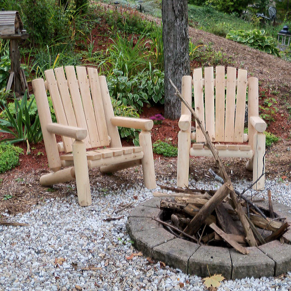 Adirondack Log Chair, White Cedar