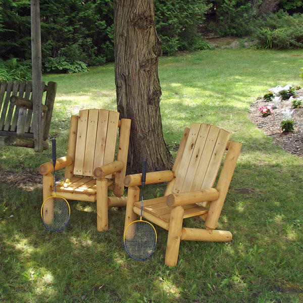 Kids Log Chair, White Cedar