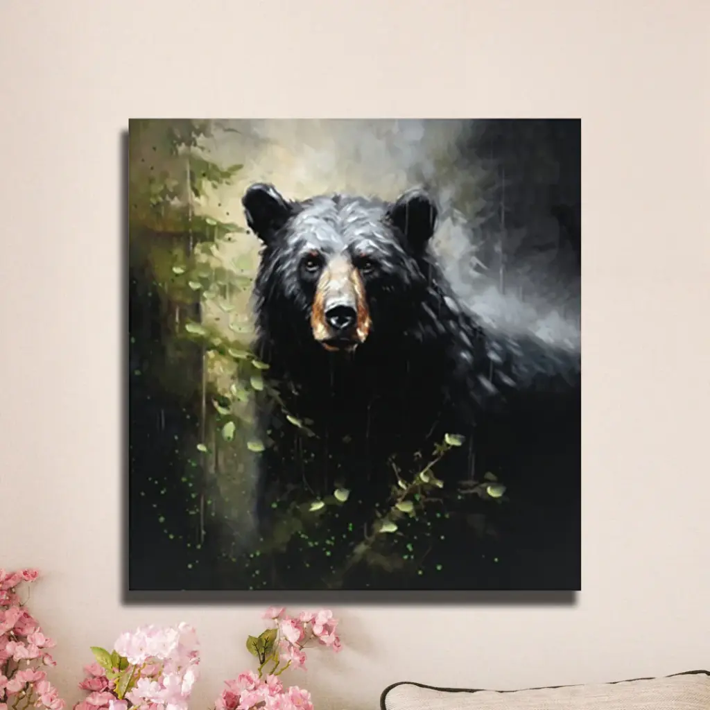 GW * Black Bear Painted Canvas Print