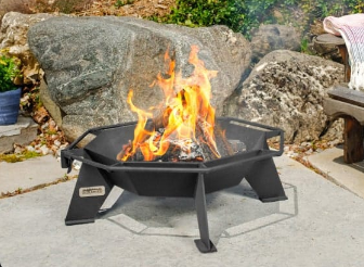 Iron Embers 2' Octagonal Cottager Fire Pit with Cast Iron Grill Plate 