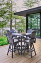 Set 40" Prem Sq Pub Table w/4 Swivel Pub Chairs