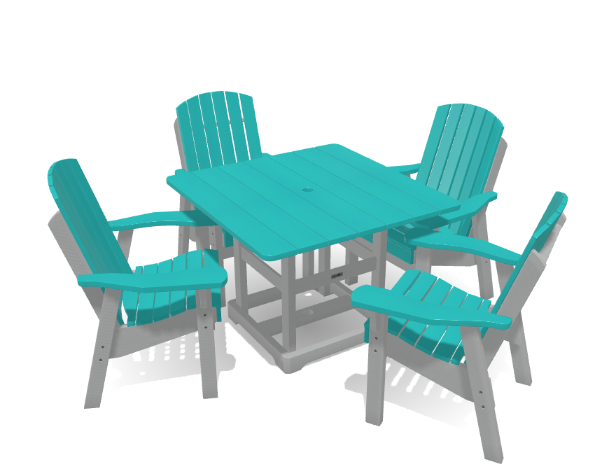 Set 40" Deluxe Dining Table with 4 Chairs, Krahn