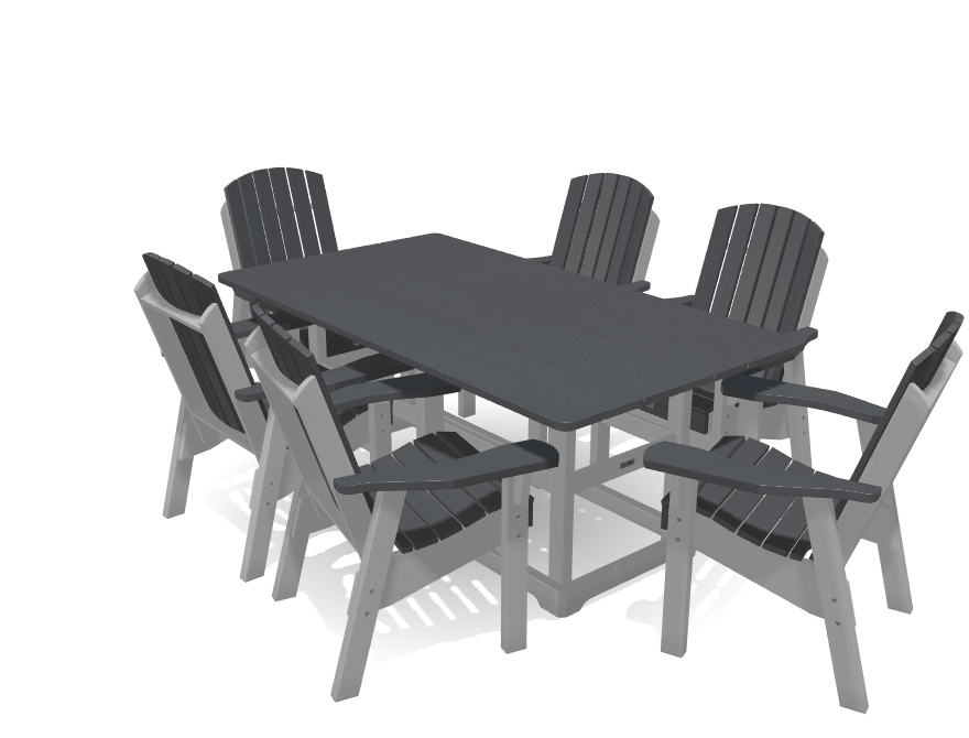 Set 6' Deluxe Dining Table with 6 Chairs, Krahn