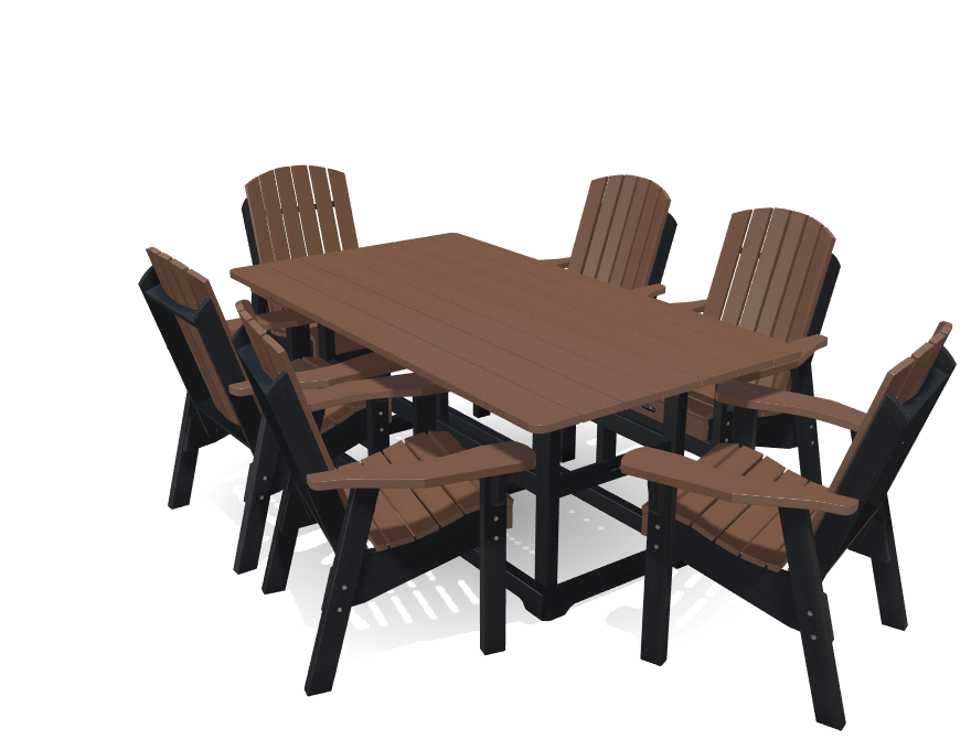 Set 6' Deluxe Dining Table with 6 Chairs, Krahn