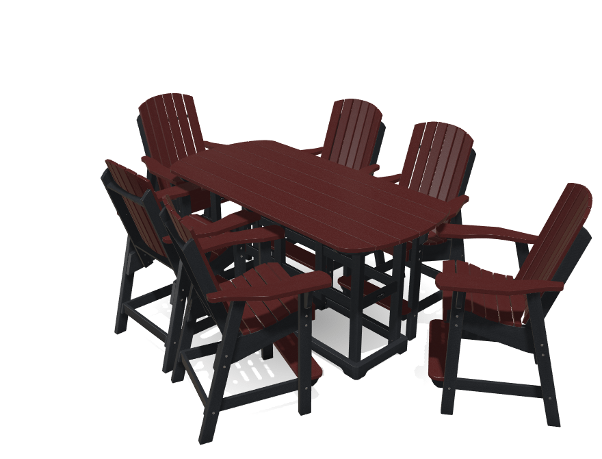 Set 6' Oval Bistro Table with 6 Chairs, Krahn