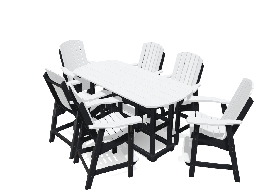 Set 6' Oval Bistro Table with 6 Chairs, Krahn
