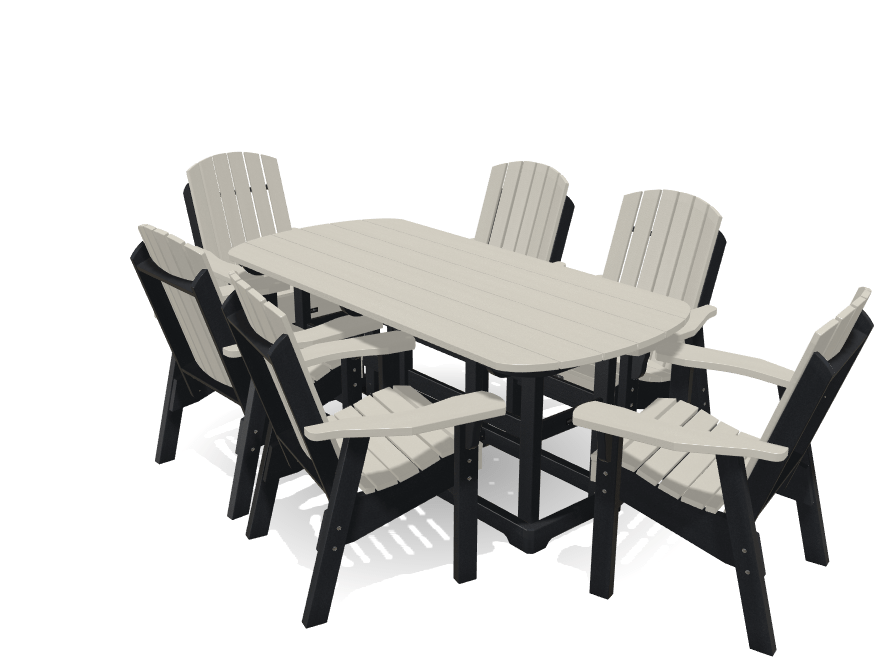 Set 6' Oval Dining Table with 6 Chairs, Krahn