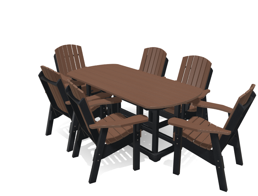 Set 6' Oval Dining Table with 6 Chairs, Krahn