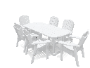 Set 6' Oval Dining Table with 6 Chairs, Krahn