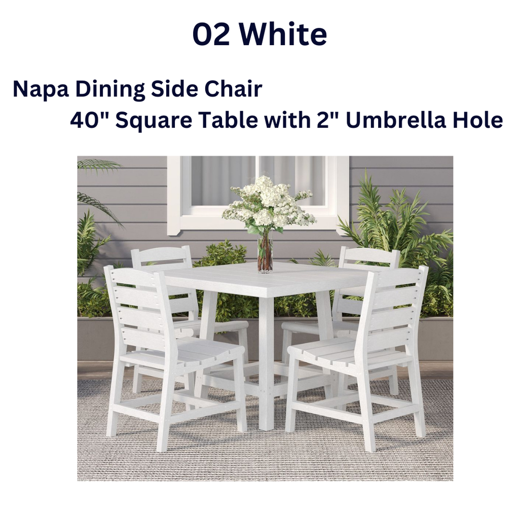 SET 40" Square Premium Dining Table with 4 Chairs