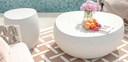 Elementi Home-Ikaria Cobble Set, Coffee & Side Table, Cream White