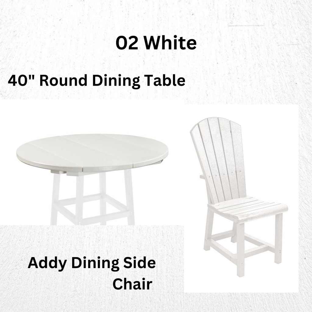 SET 40" Round Dining Table with 4 Chairs 