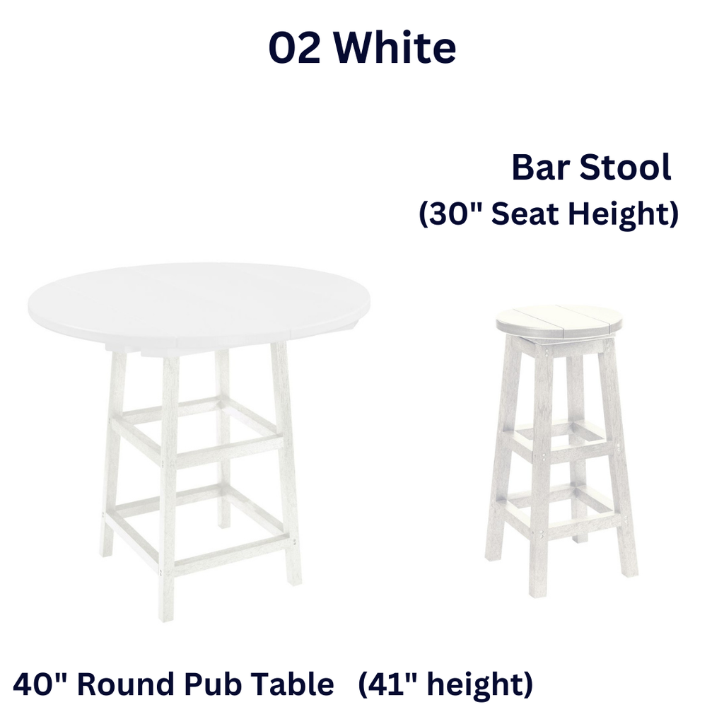 SET 40" Round Pub Table with 4 Chairs