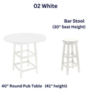 SET 40" Round Pub Table with 4 Chairs