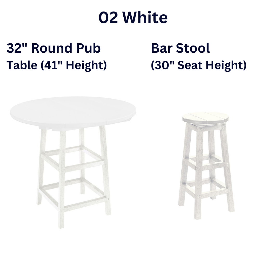 SET 32" Round Pub Table with 2 Chairs