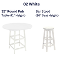 SET 32" Round Pub Table with 2 Chairs