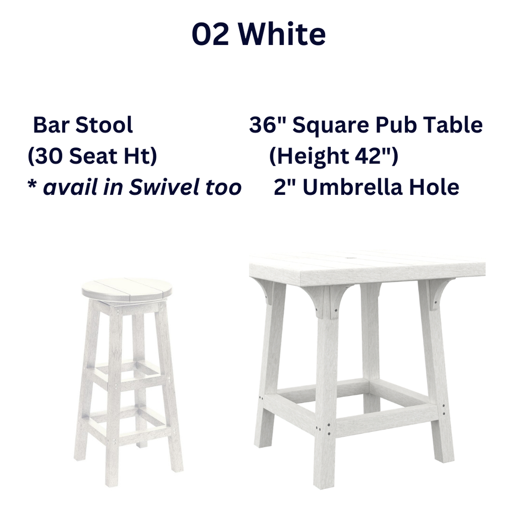 SET 36" Square Premium Pub Table with 4 Chairs