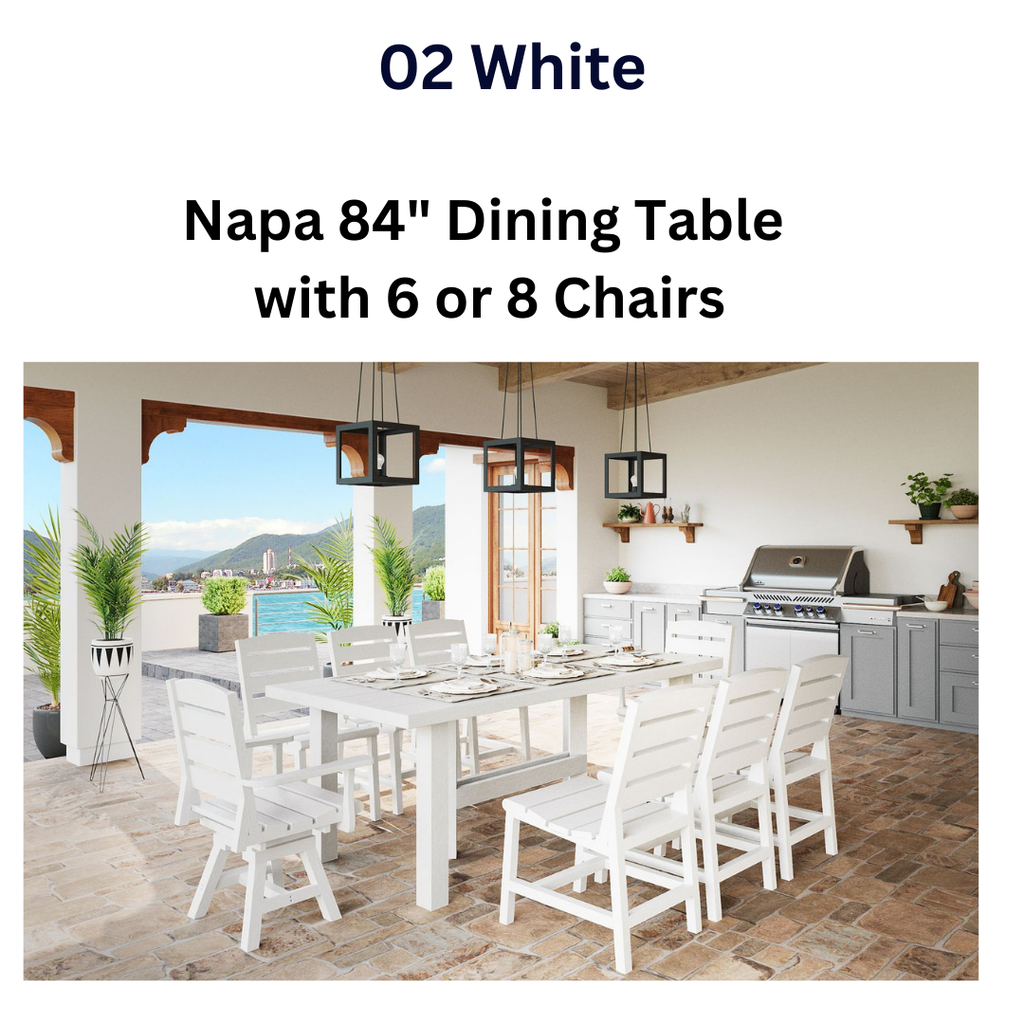 SET 7' (84") Napa Dining Table 6 or 8 Seating: