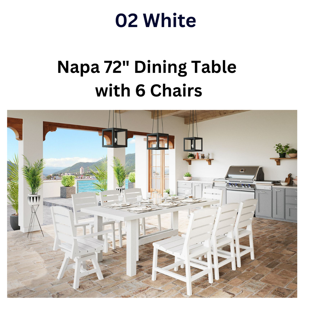 SET 6' (72") Napa Dining Table with 6 Seating: 