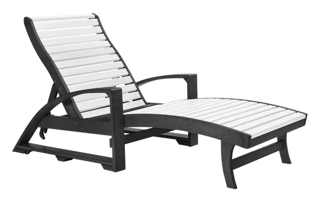 Hot Buy * L38 Chaise Lounge w/Hidden Wheels, White on Slate Grey