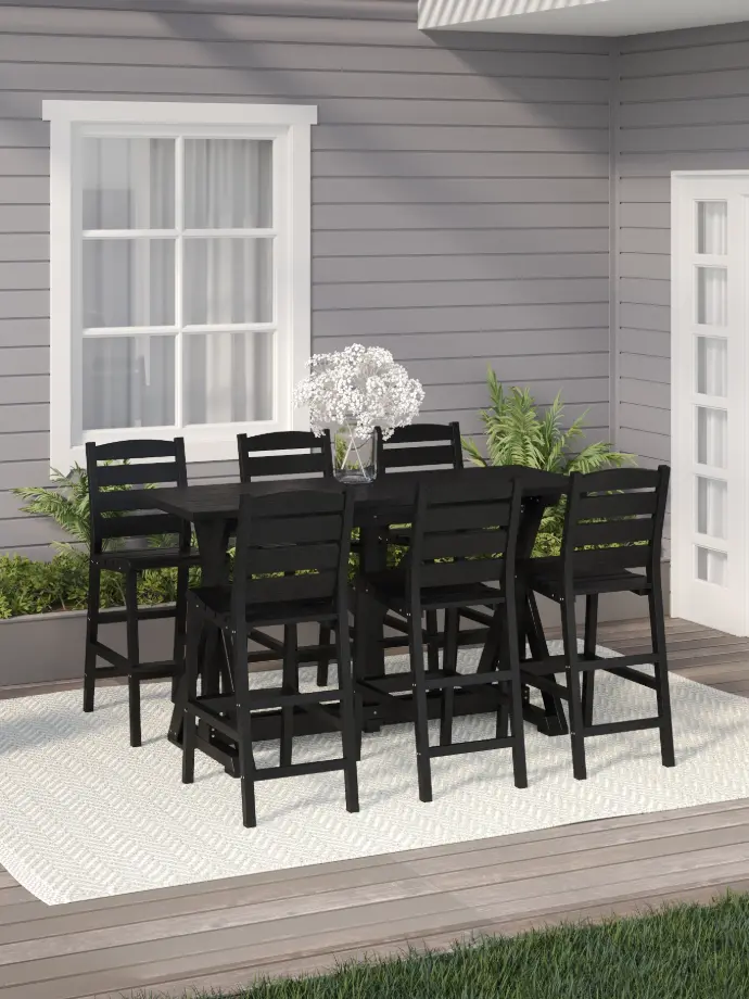 SET Harvest 72" Bar Table with 4 Chairs