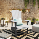 Hot Buy * C03 Upright Adirondack, White on Slate Grey