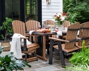 LL Elite 6' Dining Table with 2 Swivel Dining Chairs and 4 Arm Dining Chairs, Premium Rustic Nutmeg on Black