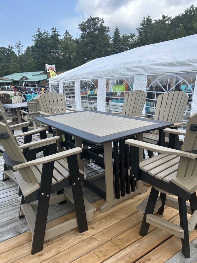 LL Elite 6' Counter Height Table with 2 Swivel Chairs and 4 Arm Chairs, Weatherwood on Black