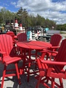 Hot Buy * 40" Round Pub Table w/ 4 Swivel Pub Arm Chairs, Red