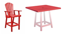Hot Buy * 40" Square Premium Pub Table with 4 Classic Arm Chairs, Red  