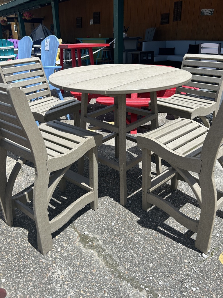Hot Buy * 40" Round Counter Table w/ 4 St Tropez Side Chairs, Beige