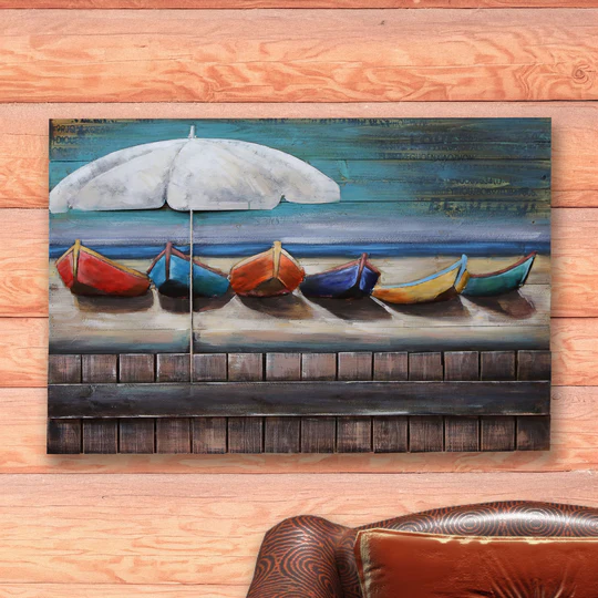 GW * Boats on the Beach 3D Painting