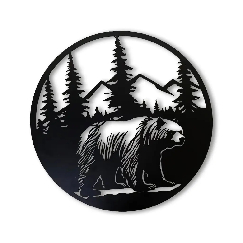 GW * Bear Metal Wall Art