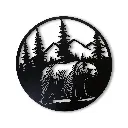 GW * Bear Metal Wall Art