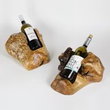 GW * Hand-Crafted Root Wood Live Edge 1 Wine Bottle Holder