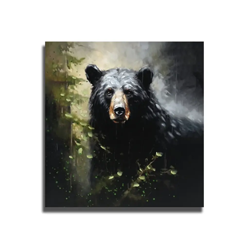 GW * Black Bear Painted Canvas Print