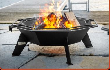 Iron Embers 3' Octagonal Cottager Fire Pit with Cast Iron Grill Plate