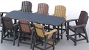 Set 8' Oval Bistro Table with 8 Chairs, Krahn