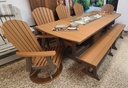 Set * 8' Fire table w benches & Chairs * Natural Finish