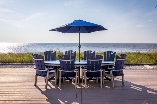 [SAC6S] SAC6S * Surf-Aira Counter Height 6' Table w/6 OceanWavz Swivel Chairs, Weatherwood on Black